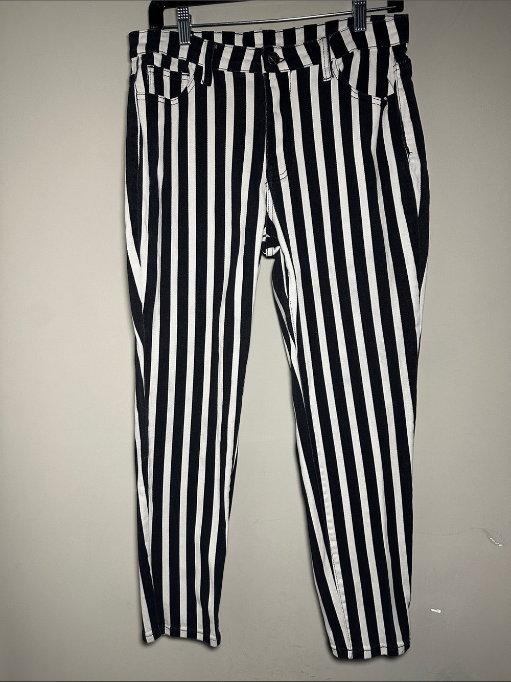 Dolls Kill The Grave Girls Black & White Vertical Stripe Pants